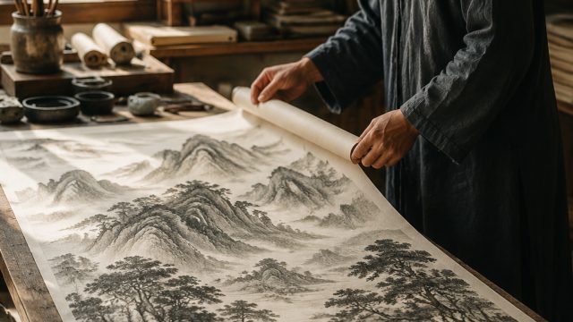 Explore the Artistic Journey of Qianli: The Vastscape Scroll